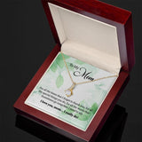 Alluring Beauty Necklace, Gift for Mom, With Message Card, Green Leaves Pattern, Mother's Day Gift, I Love You Mom, I Really Do
