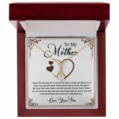 Jewelry, Necklace, Personalized Message Card, Heart Shape, Mother's Day Gift, Alluring Beauty Necklace Gift To Mom From Daughter, Son