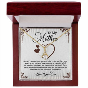 Jewelry, Necklace, Personalized Message Card, Heart Shape, Mother's Day Gift, Alluring Beauty Necklace Gift To Mom From Daughter, Son
