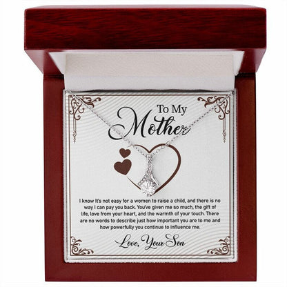 Jewelry, Necklace, Personalized Message Card, Heart Shape, Mother's Day Gift, Alluring Beauty Necklace Gift To Mom From Daughter, Son