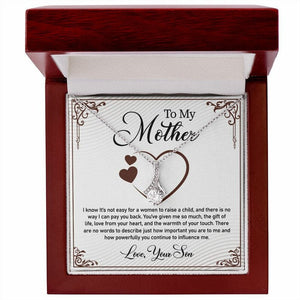 Jewelry, Necklace, Personalized Message Card, Heart Shape, Mother's Day Gift, Alluring Beauty Necklace Gift To Mom From Daughter, Son