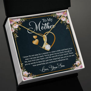 Jewelry, Necklace, Personalized Message Card, Pink Flower Frame, Mother's Day Gift, Alluring Beauty Necklace Gift For Mom From Daughter Son