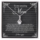 Alluring Beauty Necklace, Gift For Mom, With Message Card, Black Background, Flowers Pattern Corner, Mother's Day Gift, To My Mom  From Daughter Son