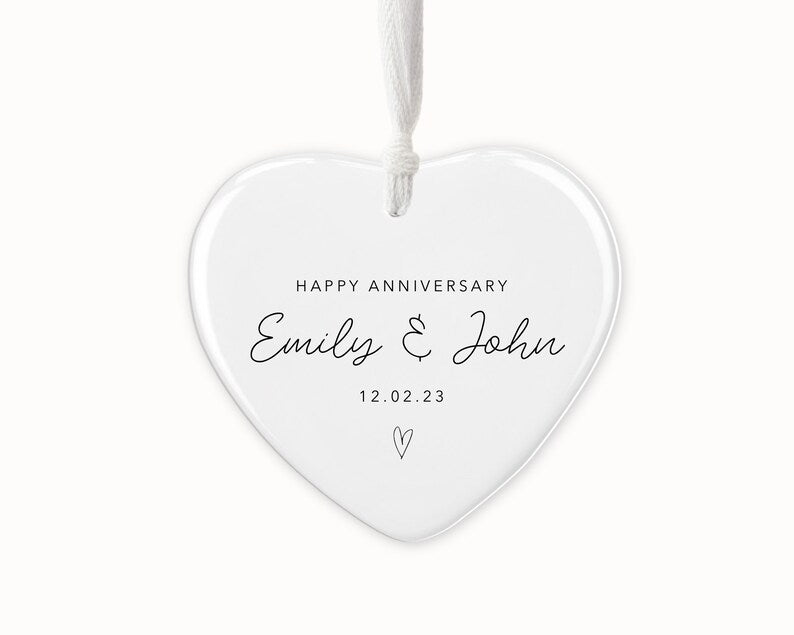 Personalised Happy Anniversary Gift, Anniversary For Husband Wife Partner, Small Keepsake Ornament Gift, Anniversary Gift, Happy Anniversary