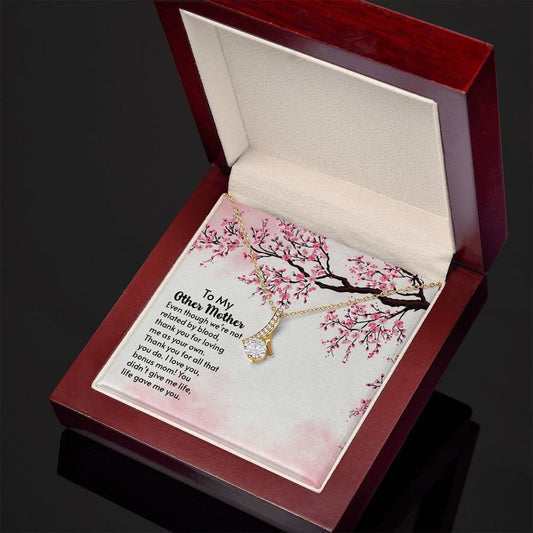 Jewelry, Necklace, Message Card, Pink Cherry Blossom, Mother's Day Gift, Alluring Beauty Necklace To My Other Mother