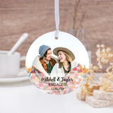 Engagement Ornament, Photo Ornament, Personalized Couple Valentine'S Day Ornament, Wedding Ornament, Customized Valentine'S Day Decoration