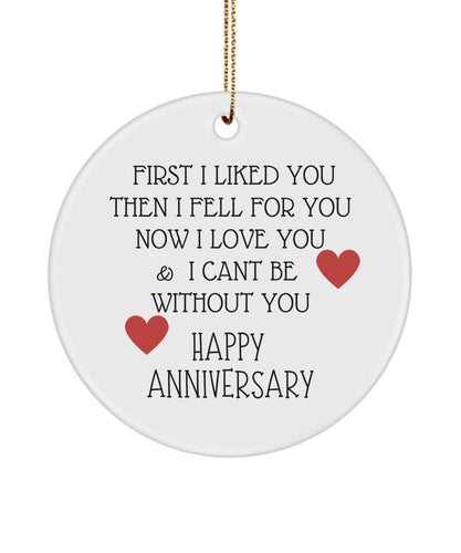Happy Anniversary, Wife Gift, Husband Funny, Anniversary Ornament, Funny Anniversary Gift, I Feel For You, Parents Anniversary Gift,