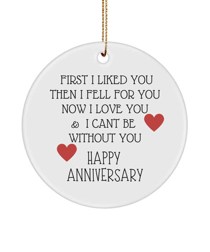 Happy Anniversary, Wife Gift, Husband Funny, Anniversary Ornament, Funny Anniversary Gift, I Feel For You, Parents Anniversary Gift,