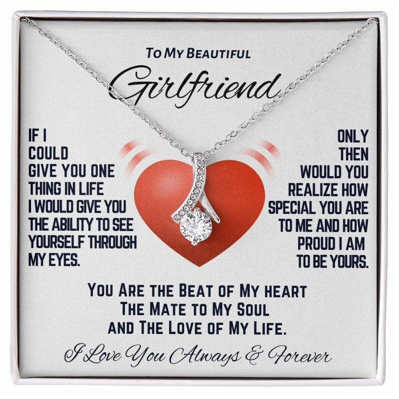 To My Girlfriend Alluring Beauty Necklace, Gift For Girlfriend Birthday, Girlfriend Jewelry Girlfriend Anniversary, Gift From Boyfriend