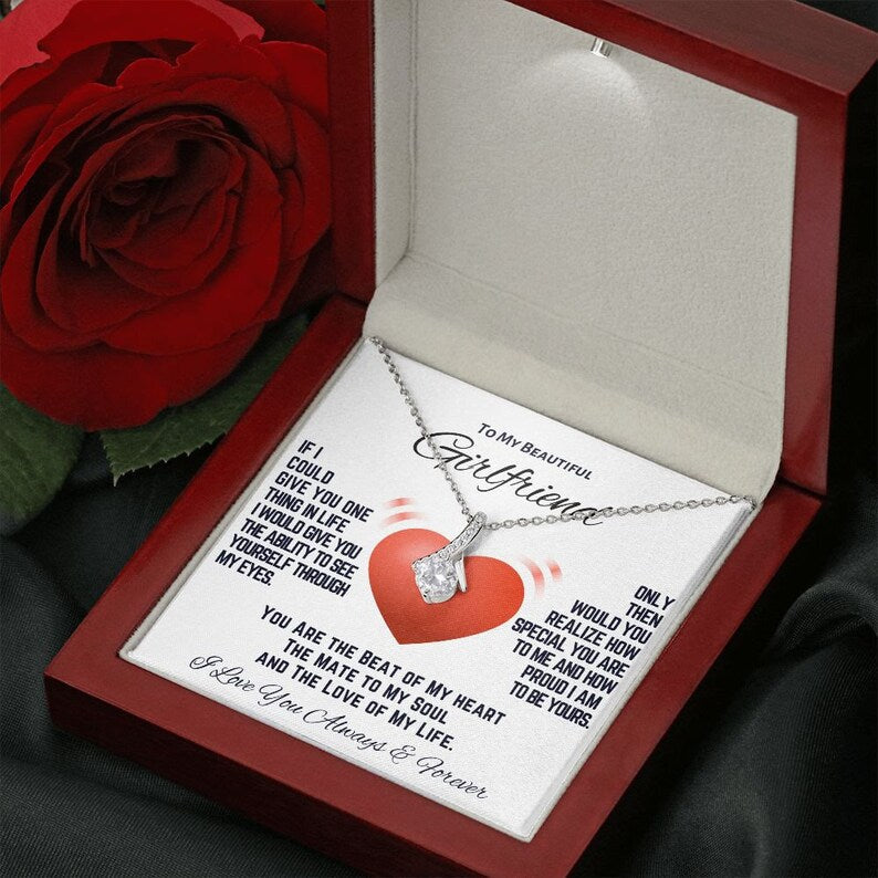 To My Girlfriend Alluring Beauty Necklace, Gift For Girlfriend Birthday, Girlfriend Jewelry Girlfriend Anniversary, Gift From Boyfriend