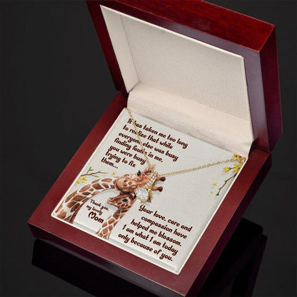 Jewelry, Necklace, Message Card, Mother's Day Gift, Giraffe Mom, Alluring Beauty Necklace Gift To Mom From Daughter Son