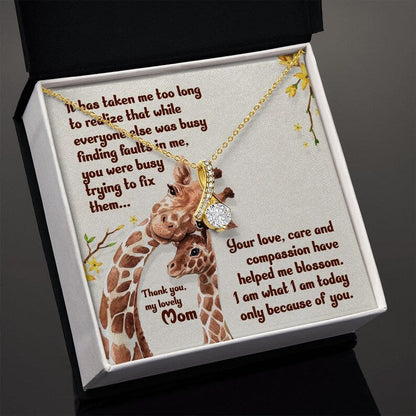 Jewelry, Necklace, Message Card, Mother's Day Gift, Giraffe Mom, Alluring Beauty Necklace Gift To Mom From Daughter Son