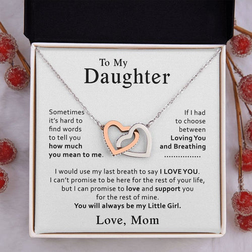 To My Daughter Necklace, Daughter Mother Necklace, Interlocking Hearts Necklace, Daughter Gift from Mom