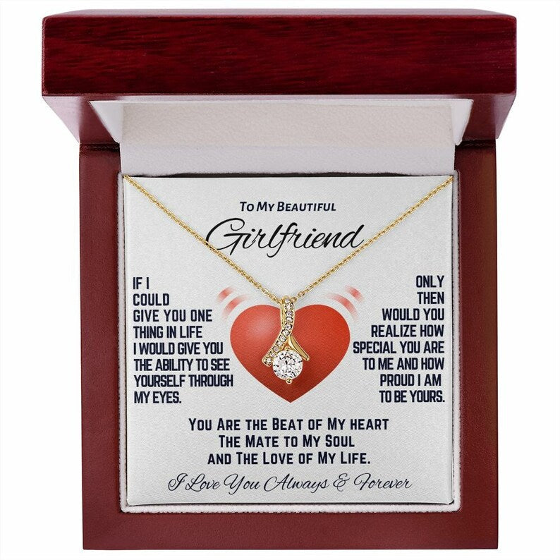 To My Girlfriend Alluring Beauty Necklace, Gift For Girlfriend Birthday, Girlfriend Jewelry Girlfriend Anniversary, Gift From Boyfriend