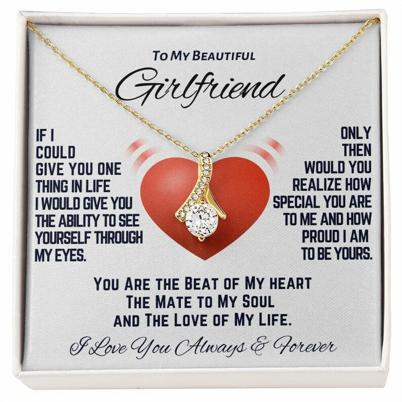 To My Girlfriend Alluring Beauty Necklace, Gift For Girlfriend Birthday, Girlfriend Jewelry Girlfriend Anniversary, Gift From Boyfriend