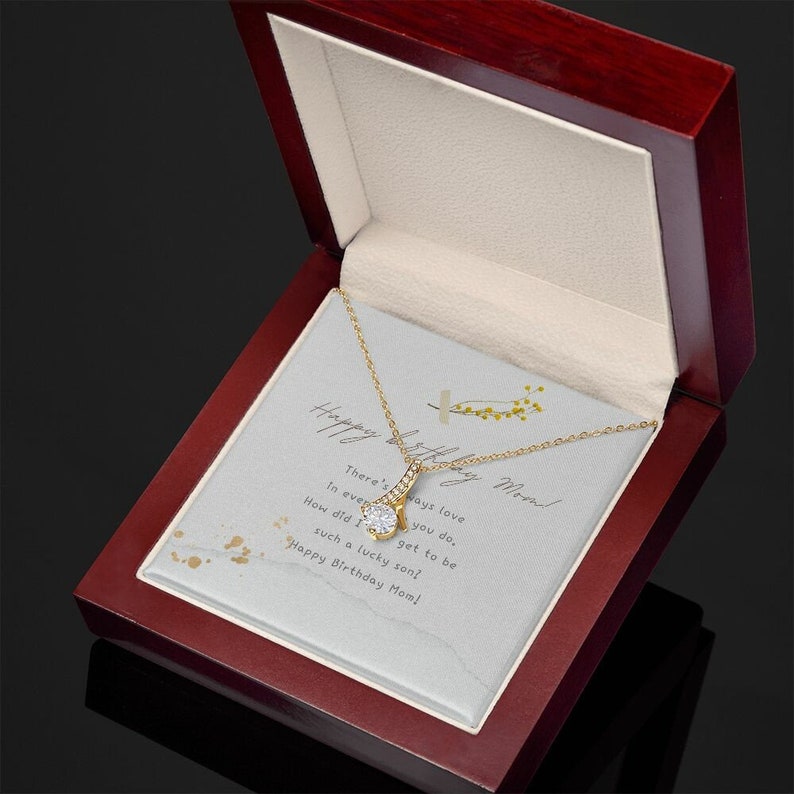 Birthday Gift For Mom - Alluring Beauty necklace, Minimalistic and 14k gold finish, Necklace for Mom