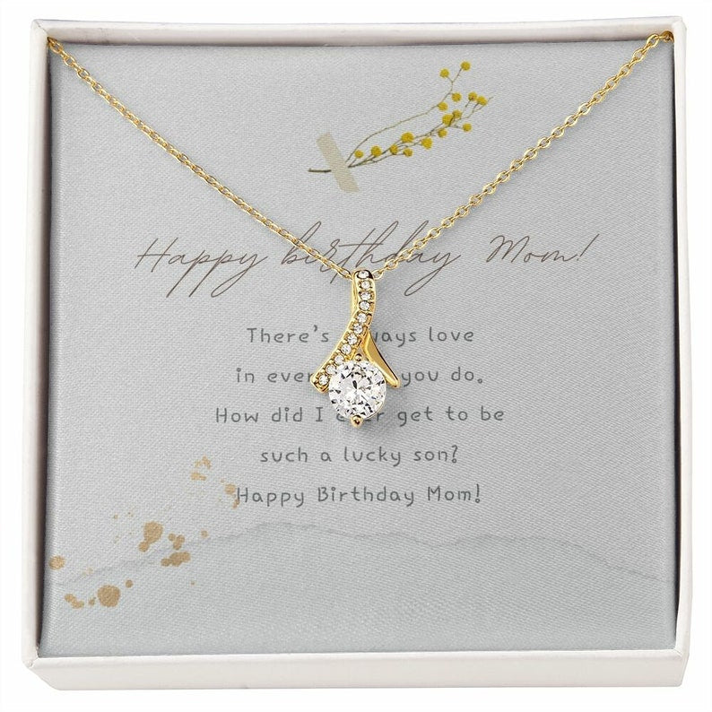 Birthday Gift For Mom - Alluring Beauty necklace, Minimalistic and 14k gold finish, Necklace for Mom
