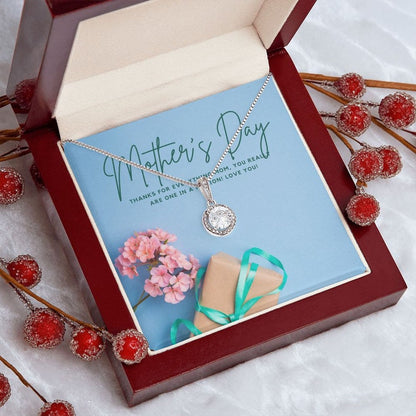 First mothers day gift from baby - Eternal Hope Necklace features a cushion cut center cubic zirconia