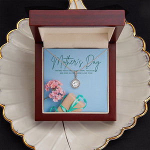 First mothers day gift from baby - Eternal Hope Necklace features a cushion cut center cubic zirconia