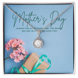 First mothers day gift from baby - Eternal Hope Necklace features a cushion cut center cubic zirconia
