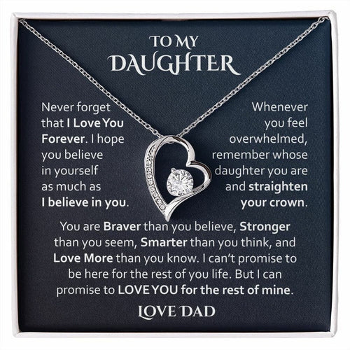 To My Daughter Necklace, Forever Love Necklace, Daughter Gift, Gift From Dad, Gift For Her, Birthday Gift