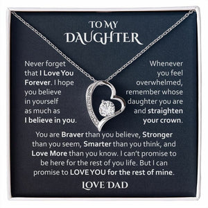 To My Daughter Necklace, Forever Love Necklace, Daughter Gift, Gift From Dad, Gift For Her, Birthday Gift