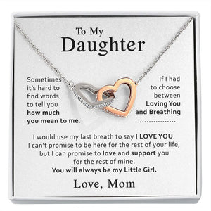 To My Daughter Necklace, Daughter Mother Necklace, Interlocking Hearts Necklace, Daughter Gift from Mom