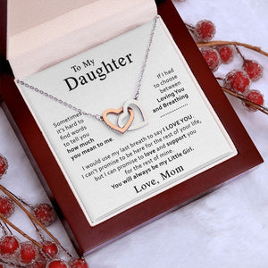 To My Daughter Necklace, Daughter Mother Necklace, Interlocking Hearts Necklace, Daughter Gift from Mom