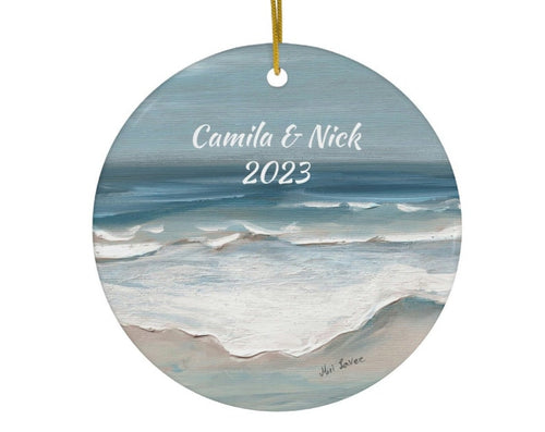 Ceramic Ornament, Ornament For Wedding, Personalized Ornament, Sea Lover Gift, Sea Ornament, Ocean Ornamet, Couples Anniversary Gift
