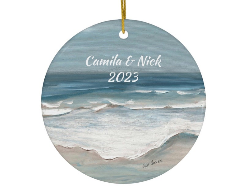 Ceramic Ornament, Ornament For Wedding, Personalized Ornament, Sea Lover Gift, Sea Ornament, Ocean Ornamet, Couples Anniversary Gift