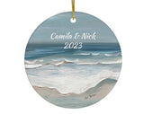 Ceramic Ornament, Ornament For Wedding, Personalized Ornament, Sea Lover Gift, Sea Ornament, Ocean Ornamet, Couples Anniversary Gift