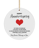 25Th Anniversary Ornament For Men Husband, 25 Years Anniversary Gift, 25Th Wedding Anniversary, Happy 25Th Anniversary Gift