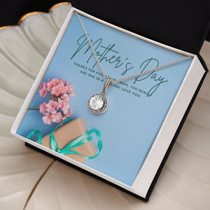 First mothers day gift from baby - Eternal Hope Necklace features a cushion cut center cubic zirconia