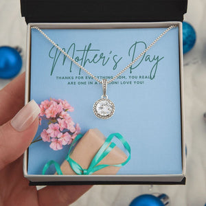 First mothers day gift from baby - Eternal Hope Necklace features a cushion cut center cubic zirconia