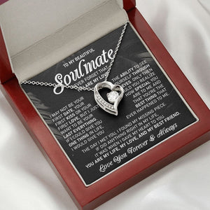 To My Beautiful Soulmate, Soulmate Gift, Soulmate Necklace, Forever Love Necklace, Mother's Day Gift for Your Woman