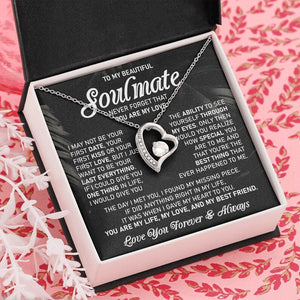 To My Beautiful Soulmate, Soulmate Gift, Soulmate Necklace, Forever Love Necklace, Mother's Day Gift for Your Woman