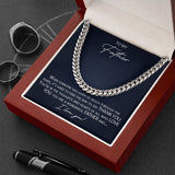 To My Father Cuban Link Chain Necklace, Dad Necklace Gift, Dad Birthday Gift From Daughter Son, Father's Day Gifts, Sentimental Gift Dad