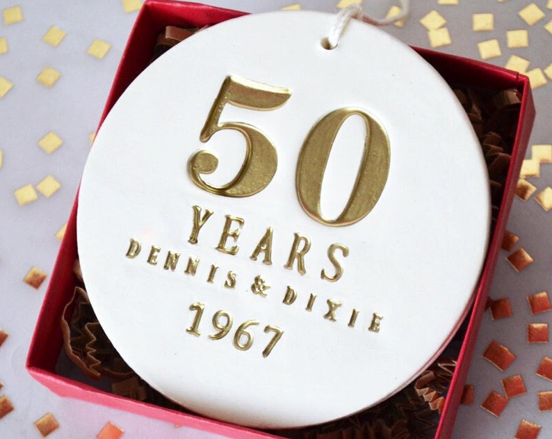 50Th Anniversary Gift, Golden Anniversary Gift, 50Th Anniversary Ornament, Anniversary Gift, 50Th Wedding Anniversary - With Names & Date