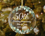 Custom 50Th Wedding Anniversary Gift | Glass Christmas Ornament