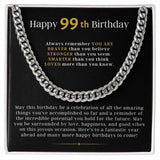 99th Birthday Gift For Him From Friend, Cuban Link Chain Necklace For Man, Gift From Friend, 99th Birthday Gift For Man, Jewelry Gift For Him