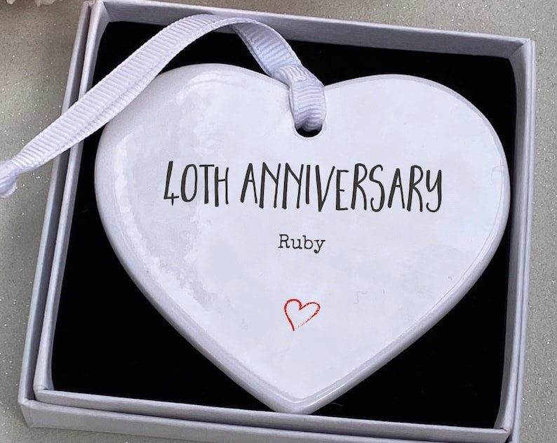 40Th Anniversary Ceramic Keepsake, 40Th Anniversary Ornament, 40Th Anniversary