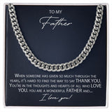 To My Father Cuban Link Chain Necklace, Dad Necklace Gift, Dad Birthday Gift From Daughter Son, Father's Day Gifts, Sentimental Gift Dad