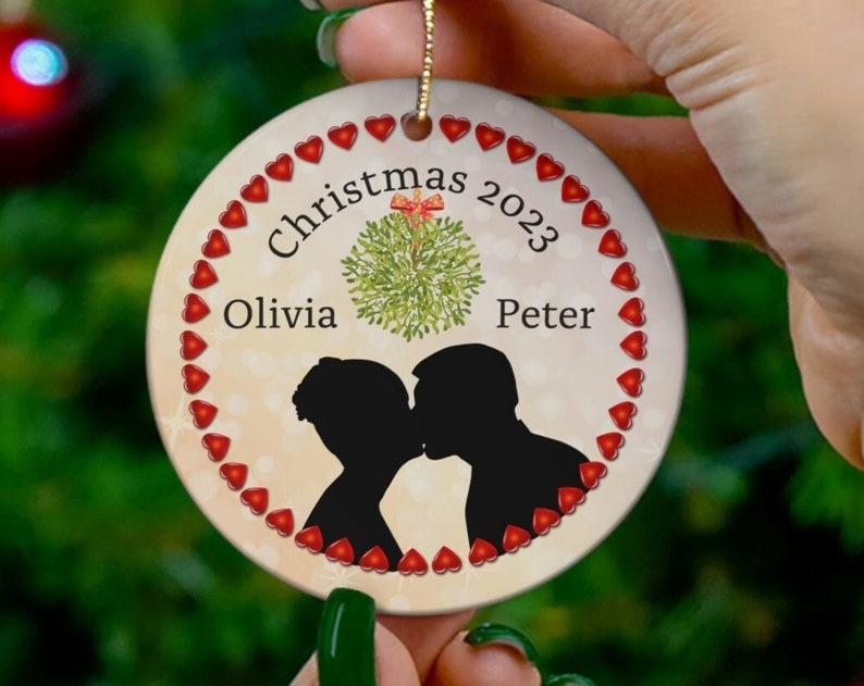Personalized Wedding Ornament , Newly Married Gift, Custom Couples Ornament, First Christmas Together, Just Married