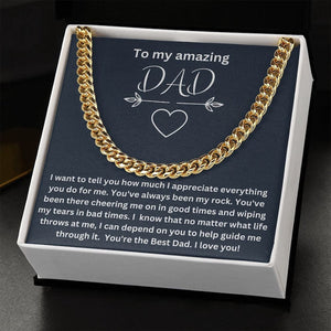 Cuban Link Chain for Dad, Father's Day Gift, To My Dad Gift, Father's Day Necklace, Gift From Daughter,Son To Dad