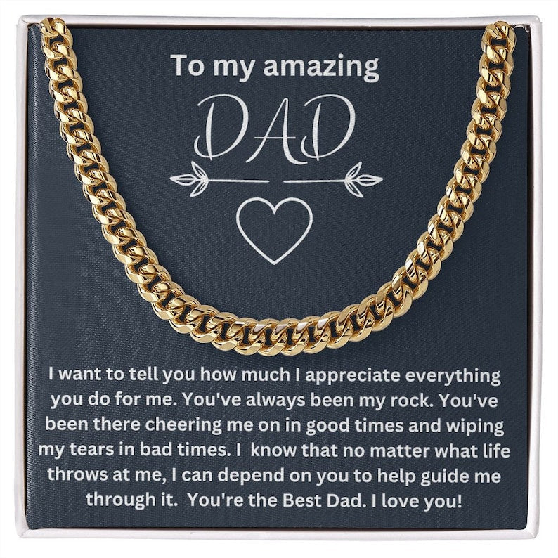 Cuban Link Chain for Dad, Father's Day Gift, To My Dad Gift, Father's Day Necklace, Gift From Daughter,Son To Dad