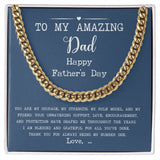 Fathers Day Gift From Daughter or Son, Personalized Sentimental Dad Gift From Kids, Cuban Chain Necklace For Daddy Gift, Jewelry For Dad