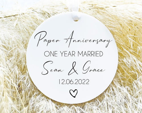 Paper Anniversary Gift, First Wedding Anniversary Keepsake, Paper Anniversary Ornament, One Year Married, 1St Wedding Anniversary Present