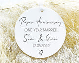 Paper Anniversary Gift, First Wedding Anniversary Keepsake, Paper Anniversary Ornament, One Year Married, 1St Wedding Anniversary Present