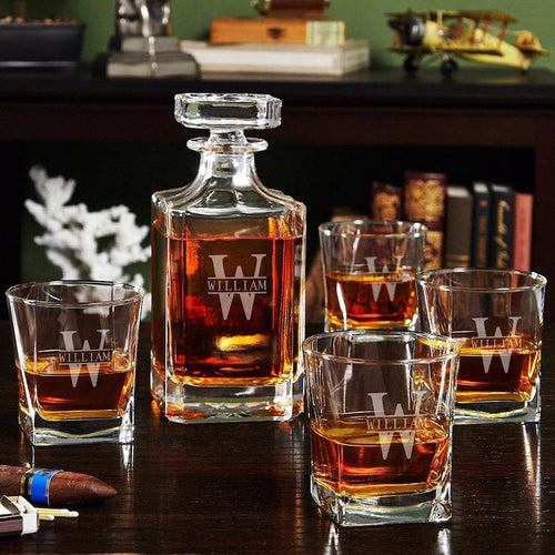 Whiskey Decanter Set Personalized, Personalized Gifts for Him, Anniversary Gift for Men, Wedding Gifts for Couples, Barware for Him