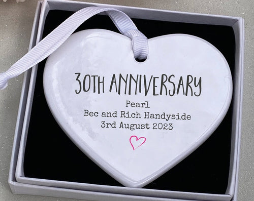 Personalised 30Th Anniversary Ceramic Keepsake, 30Th Anniversary Gift, Personalised 30Th Anniversary, Pearl Anniversary, 30Th Anniversary